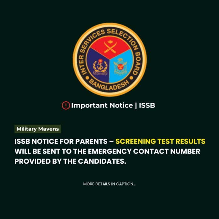 Notice for parents from ISSB Bangladesh